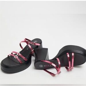 E8 by Miista Nara Punk Metallic Heels Size 8.5 NIB